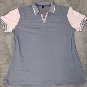 MANFINITY Polo Blue and White Men's Shirt
